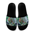 Personalized Canberra Raiders Slide Sandals Aboriginal Dot Art - Dreamtime Rugby Mascot