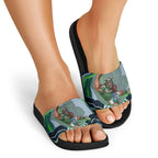 Personalized Canberra Raiders Slide Sandals Aboriginal Dot Art - Dreamtime Rugby Mascot