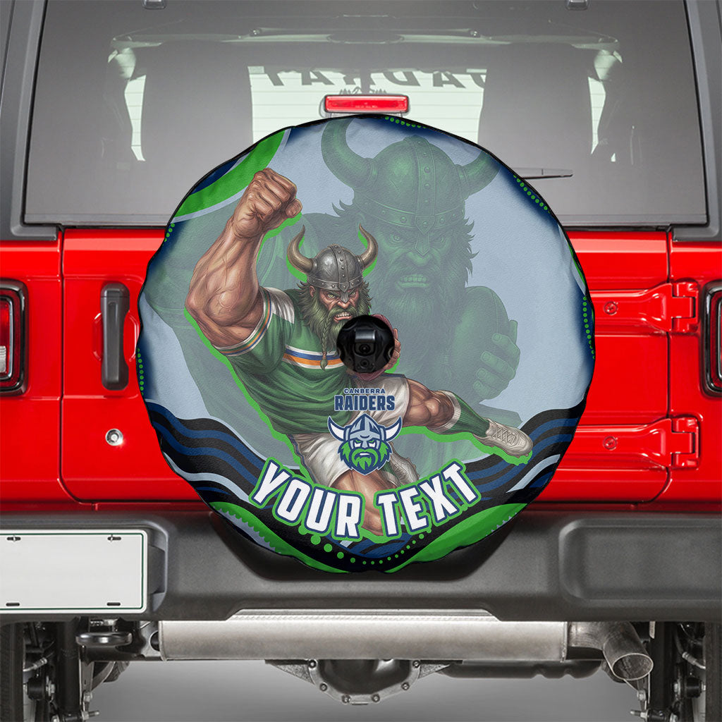Personalized Canberra Raiders Spare Tire Cover Aboriginal Dot Art - Dreamtime Rugby Mascot
