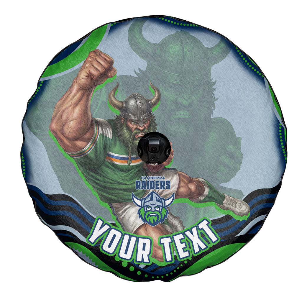 Personalized Canberra Raiders Spare Tire Cover Aboriginal Dot Art - Dreamtime Rugby Mascot