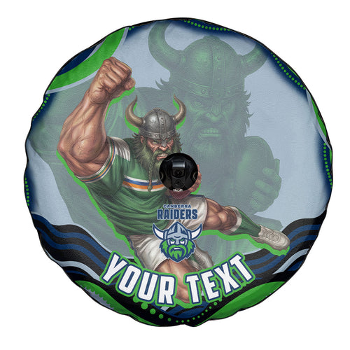 Personalized Canberra Raiders Spare Tire Cover Aboriginal Dot Art - Dreamtime Rugby Mascot