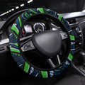 Canberra Raiders Steering Wheel Cover Aboriginal Dot Art - Dreamtime Rugby Mascot