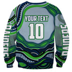 Personalized Canberra Raiders Sweatshirt Aboriginal Dot Art - Dreamtime Rugby Mascot