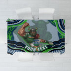 Personalized Canberra Raiders Tablecloth Aboriginal Dot Art - Dreamtime Rugby Mascot