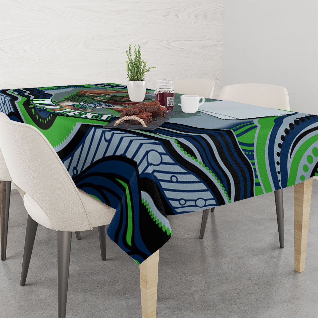 Personalized Canberra Raiders Tablecloth Aboriginal Dot Art - Dreamtime Rugby Mascot