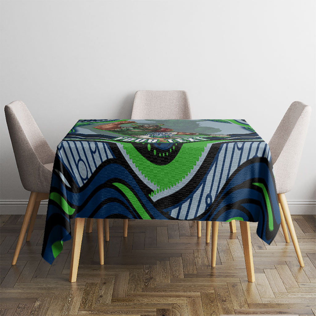 Personalized Canberra Raiders Tablecloth Aboriginal Dot Art - Dreamtime Rugby Mascot
