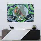 Personalized Canberra Raiders Tapestry Aboriginal Dot Art - Dreamtime Rugby Mascot