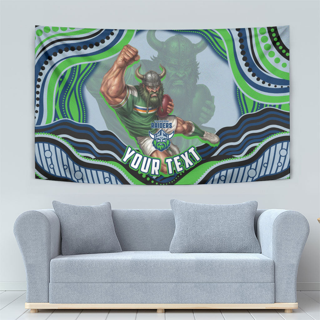 Personalized Canberra Raiders Tapestry Aboriginal Dot Art - Dreamtime Rugby Mascot