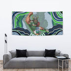 Personalized Canberra Raiders Tapestry Aboriginal Dot Art - Dreamtime Rugby Mascot