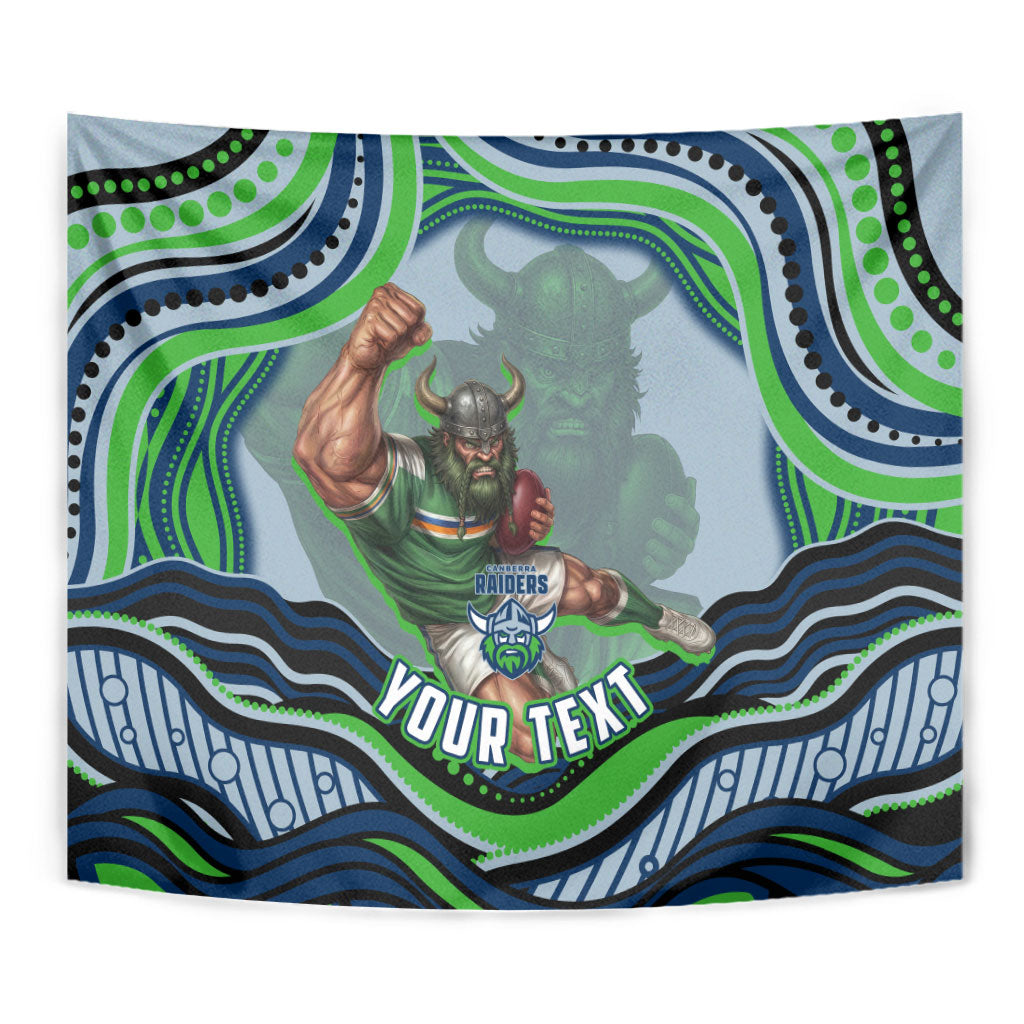 Personalized Canberra Raiders Tapestry Aboriginal Dot Art - Dreamtime Rugby Mascot