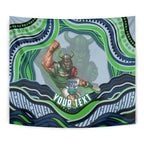 Personalized Canberra Raiders Tapestry Aboriginal Dot Art - Dreamtime Rugby Mascot