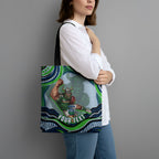 Personalized Canberra Raiders Tote Bag Aboriginal Dot Art - Dreamtime Rugby Mascot