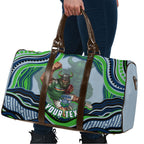 Personalized Canberra Raiders Travel Bag Aboriginal Dot Art - Dreamtime Rugby Mascot