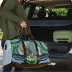 Personalized Canberra Raiders Travel Bag Aboriginal Dot Art - Dreamtime Rugby Mascot