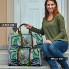 Personalized Canberra Raiders Travel Bag Aboriginal Dot Art - Dreamtime Rugby Mascot