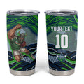 Personalized Canberra Raiders Tumbler Cup Aboriginal Dot Art - Dreamtime Rugby Mascot