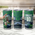 Personalized Canberra Raiders Tumbler Cup Aboriginal Dot Art - Dreamtime Rugby Mascot