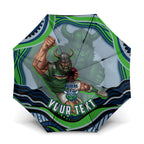 Personalized Canberra Raiders Umbrella Aboriginal Dot Art - Dreamtime Rugby Mascot