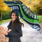 Personalized Canberra Raiders Umbrella Aboriginal Dot Art - Dreamtime Rugby Mascot