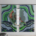 Personalized Canberra Raiders Window Curtain Aboriginal Dot Art - Dreamtime Rugby Mascot