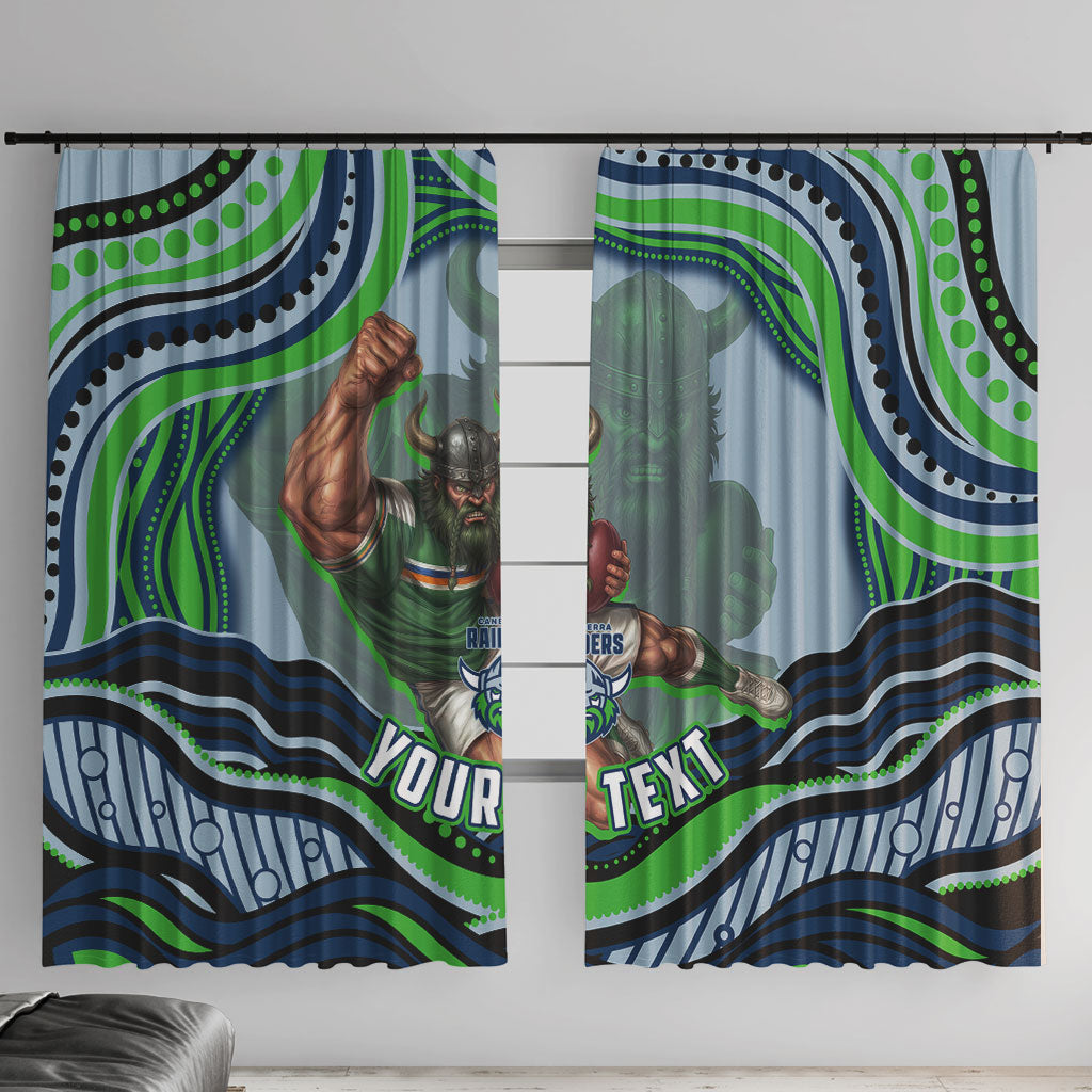 Personalized Canberra Raiders Window Curtain Aboriginal Dot Art - Dreamtime Rugby Mascot