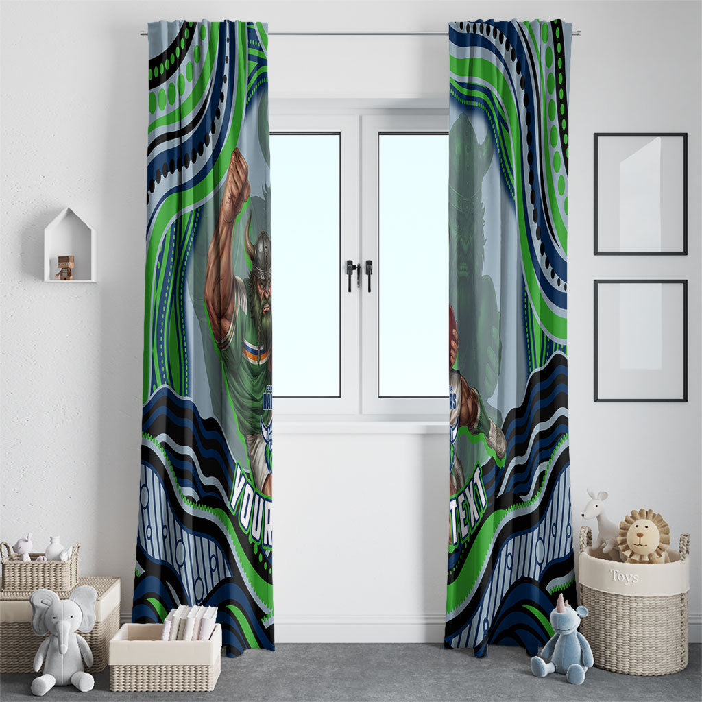 Personalized Canberra Raiders Window Curtain Aboriginal Dot Art - Dreamtime Rugby Mascot