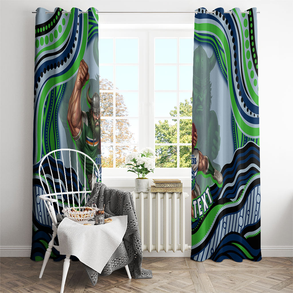 Personalized Canberra Raiders Window Curtain Aboriginal Dot Art - Dreamtime Rugby Mascot