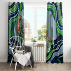 Personalized Canberra Raiders Window Curtain Aboriginal Dot Art - Dreamtime Rugby Mascot