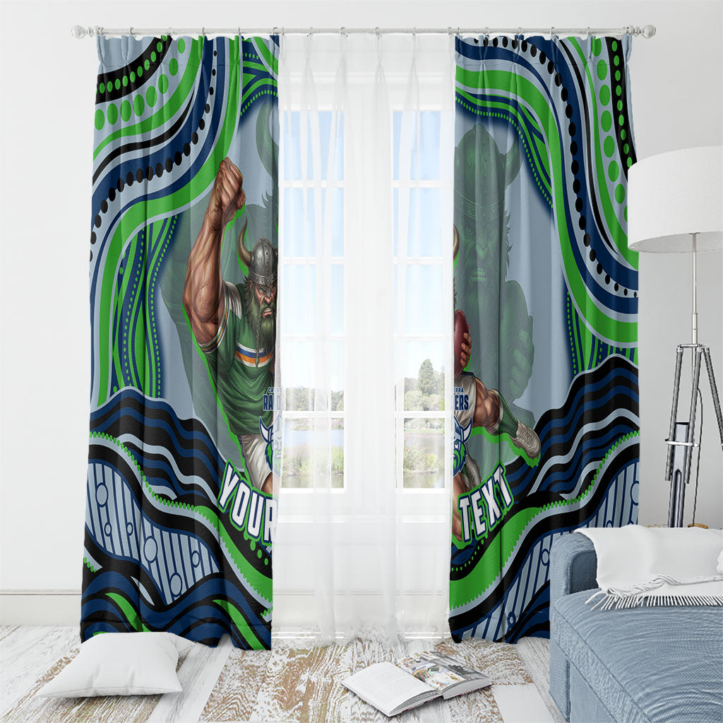 Personalized Canberra Raiders Window Curtain Aboriginal Dot Art - Dreamtime Rugby Mascot