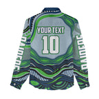 Personalized Canberra Raiders Women Casual Shirt Aboriginal Dot Art - Dreamtime Rugby Mascot