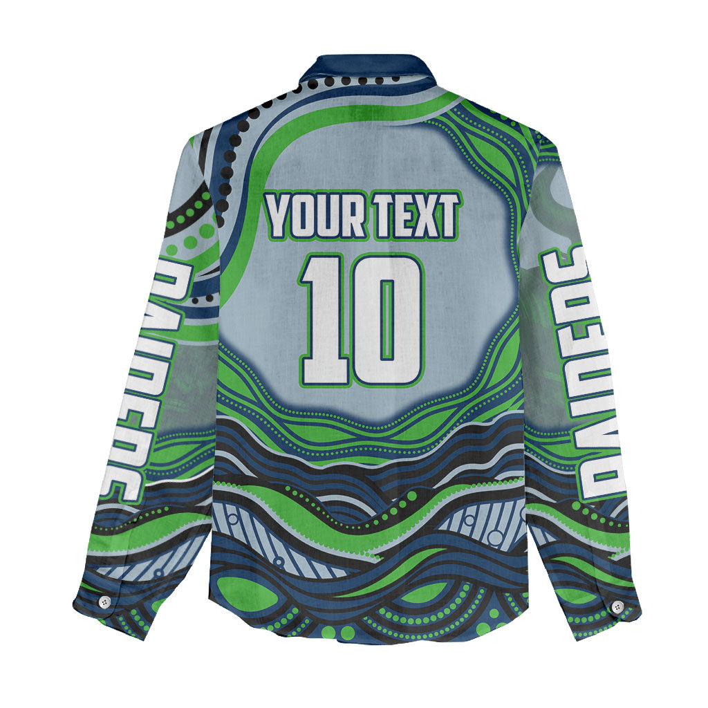 Personalized Canberra Raiders Women Casual Shirt Aboriginal Dot Art - Dreamtime Rugby Mascot