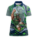 Personalized Canberra Raiders Women Polo Shirt Aboriginal Dot Art - Dreamtime Rugby Mascot