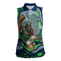 Personalized Canberra Raiders Women Sleeveless Polo Shirt Aboriginal Dot Art - Dreamtime Rugby Mascot