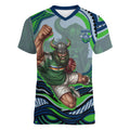 Personalized Canberra Raiders Women V-Neck T-Shirt Aboriginal Dot Art - Dreamtime Rugby Mascot