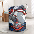 Personalized Newcastle Knights Laundry Basket Aboriginal Dot Art - Dreamtime Rugby Mascot