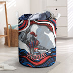 Personalized Newcastle Knights Laundry Basket Aboriginal Dot Art - Dreamtime Rugby Mascot