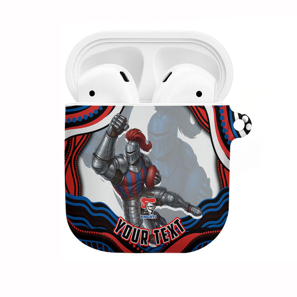 Personalized Newcastle Knights AirPods Case Aboriginal Dot Art - Dreamtime Rugby Mascot