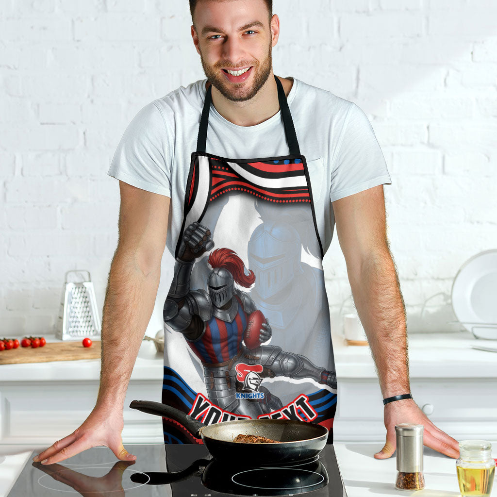 Personalized Newcastle Knights Apron Aboriginal Dot Art - Dreamtime Rugby Mascot