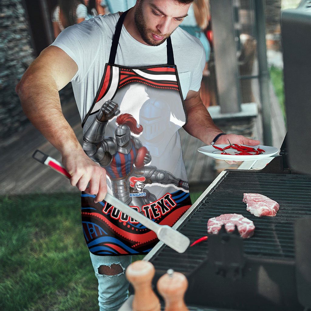 Personalized Newcastle Knights Apron Aboriginal Dot Art - Dreamtime Rugby Mascot