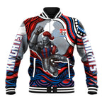 Personalized Newcastle Knights Baseball Jacket Aboriginal Dot Art - Dreamtime Rugby Mascot