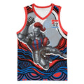Personalized Newcastle Knights Basketball Jersey Aboriginal Dot Art - Dreamtime Rugby Mascot