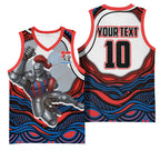 Personalized Newcastle Knights Basketball Jersey Aboriginal Dot Art - Dreamtime Rugby Mascot