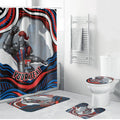 Personalized Newcastle Knights Bathroom Set Aboriginal Dot Art - Dreamtime Rugby Mascot