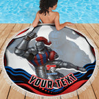 Personalized Newcastle Knights Beach Blanket Aboriginal Dot Art - Dreamtime Rugby Mascot