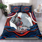 Personalized Newcastle Knights Bedding Set Aboriginal Dot Art - Dreamtime Rugby Mascot