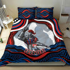Personalized Newcastle Knights Bedding Set Aboriginal Dot Art - Dreamtime Rugby Mascot