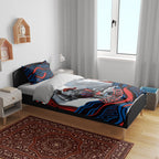 Personalized Newcastle Knights Bedding Set Aboriginal Dot Art - Dreamtime Rugby Mascot
