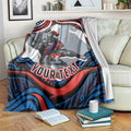 Personalized Newcastle Knights Blanket Aboriginal Dot Art - Dreamtime Rugby Mascot