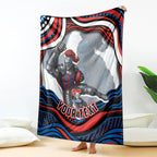 Personalized Newcastle Knights Blanket Aboriginal Dot Art - Dreamtime Rugby Mascot