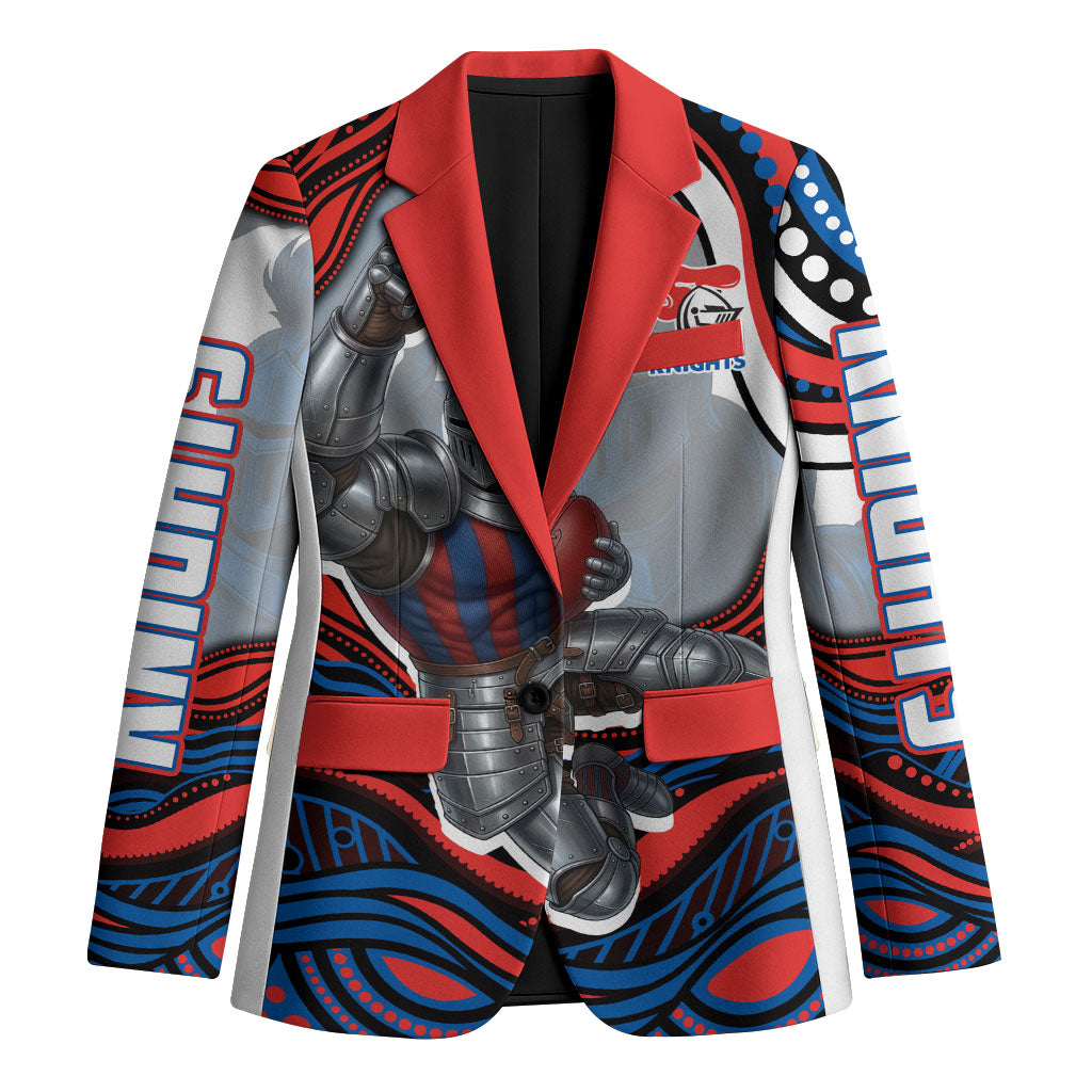 Personalized Newcastle Knights Blazer Aboriginal Dot Art - Dreamtime Rugby Mascot